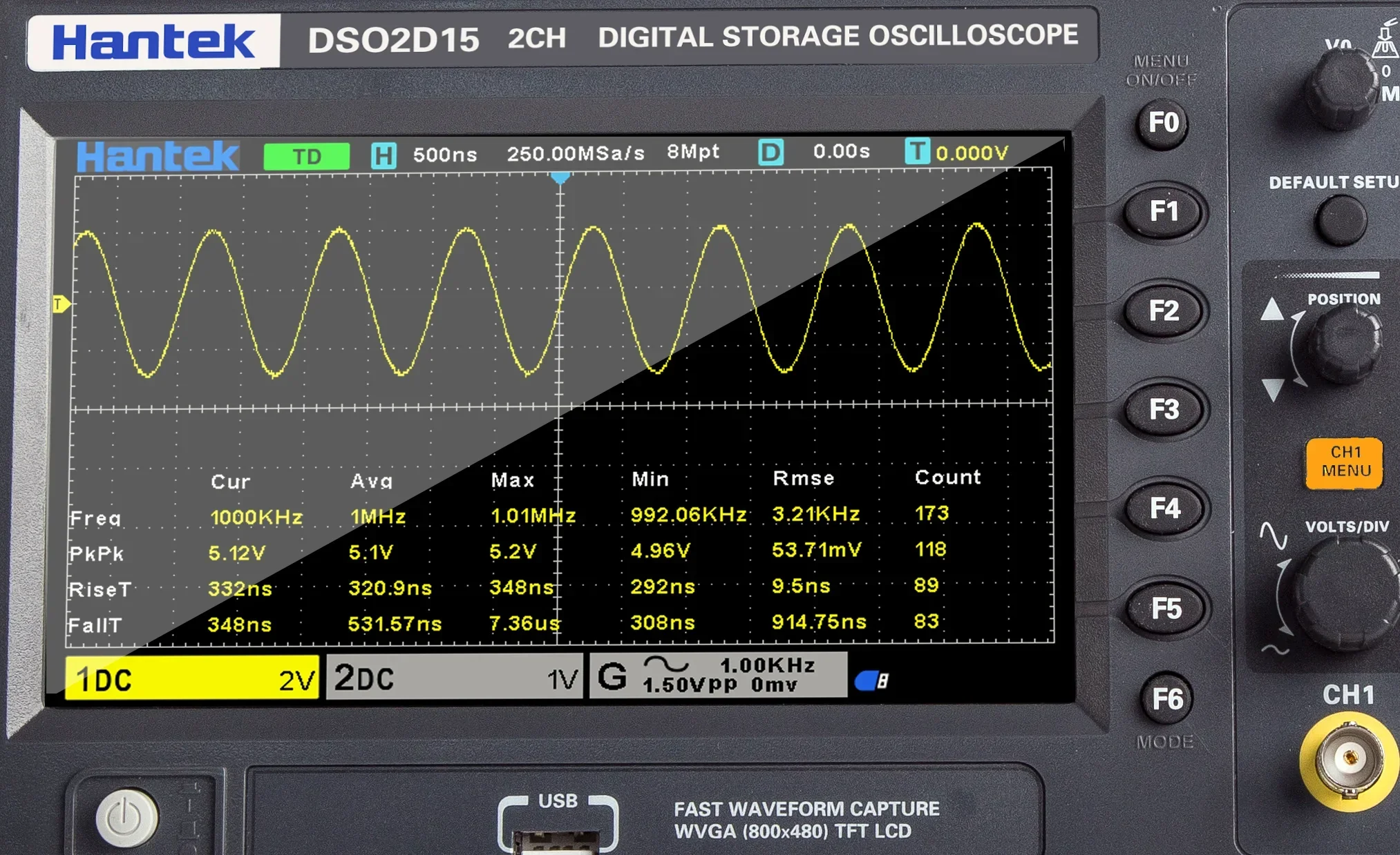 Gevoeligheid Hantek Signaalgen - Digital Storage Oscilloscope 100Mhz recensie en prijs